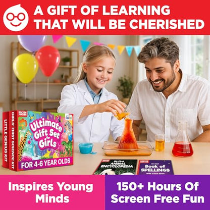 Doctor Jupiter Ultimate Gift Set of Learning for Girls Ages 4-6 - style: Girl Science Gift Set: 4-8 Years