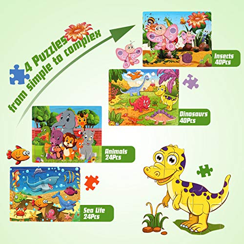 SYNARRY Large Dinosaur, Animal, Ocean & Insect Puzzles for Kids Ages 4-6 - style: Dinosaur+Animal+Sea Life+Insect