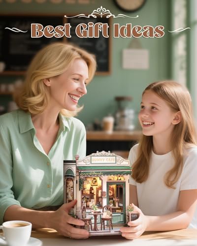 Book Nook Kit for Adults, DIY Miniature House Coffee Shop Booknook - color: Sunny Cafe