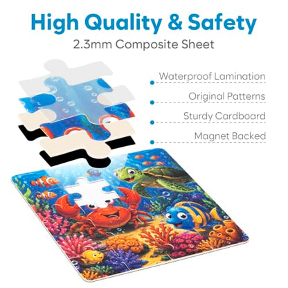 Biarek Underwater Adventure Magnetic Puzzles for Kids 3-5, 61-Piece Set - color: Underwater Adventure - 61 Pieces
