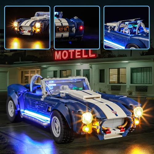 YEABRICKS LED Light for Lego-10357 Icons Shelby Cobra 427 S/C Building Blocks Model (Lego Set NOT Included)