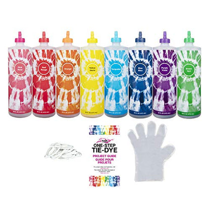 Tulip One-Step Tie-Dye Kit, 8 XL 16 oz Bottles, Rainbow - size: 8 Colors