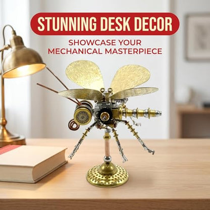 Steampunk Mechanical Insect Butterfly 3D Metal Puzzle Model Kits for Adults 150+ Parts Stunning Desk Decor Christmas & Birthday Gift for Men Adults Hobbyists (Butterfly-HD5) - style: Butterfly-HD5