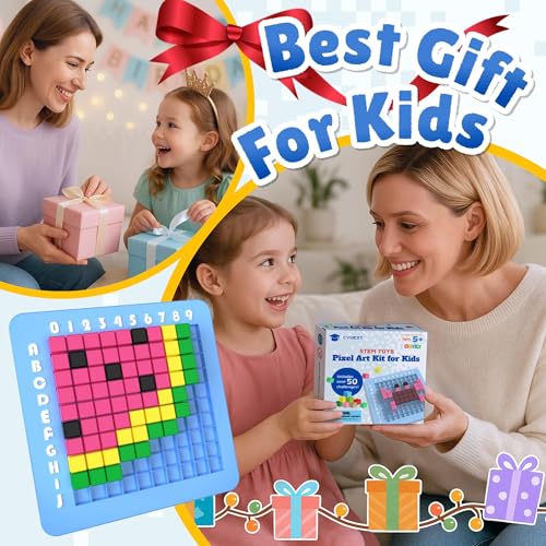 STEM Toys Pixel Art Kit for Kids - Arts and Crafts Gift for Boys & Girls 5+