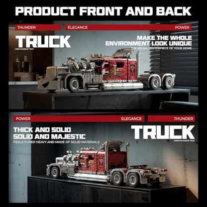 TH-24 Semi Truck and Trailer Model Car Building Set for Adults 3485 Pcs - style: TH-24 Semi Truck