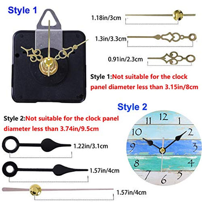 HILLHOME Quartz Analog Clock Movement - High Torque, Accurate Timekeeping, Sweep Seconds, 5 Popular Clock Hands, Compatible with Cross-Stitch, DIY, 45/64 Inch Shaft Length - color: Shaft Length 45/64 Inch