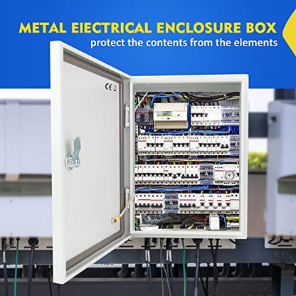TOCRETOARE Outdoor Electrical Junction Box, 16x 12 x 8'' NEMA 4X Enclosure Box, Wall Mounted IP66 Waterproof & Dustproof Lockable Metal Junction Box - size: 16"x12"x8"