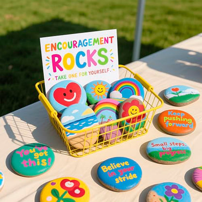 Simetufy 100Pcs River Rocks for Painting 3-4 Inch Large Flat Smooth Stones - size: 3-4in -100pcs