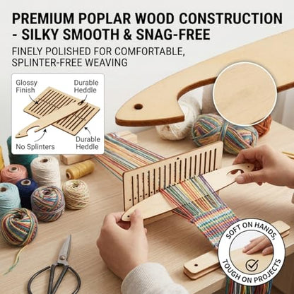 Weaving Kit 2 Pcs Weaving Shuttle Weaving Tools for Loom, Weaving Shuttle Tools Arts Crafts for Bracelet Bag Belt Camera Strap, Weaving Heddle for Beginner