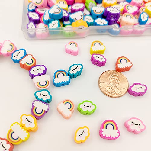 200pcs Rainbow Polymer Clay Beads - color: Cloud