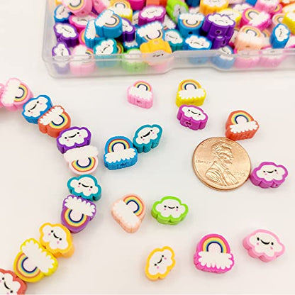200pcs Rainbow Polymer Clay Beads - color: Cloud
