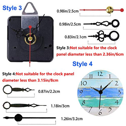 HILLHOME Quartz Analog Clock Movement - High Torque, Accurate Timekeeping, Sweep Seconds, 5 Popular Clock Hands, Compatible with Cross-Stitch, DIY, 45/64 Inch Shaft Length - color: Shaft Length 45/64 Inch