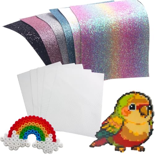Fuse Bead Iron Paper Ironing Cloth Thick Texture Edge Binding Heat-Resistant Reusable Rainbow Gradient Fabric for Fuse Bead Towel Iron-On Transfer Craft Accessories Tool(Size:7.9"X11.8"A4) - size: Large