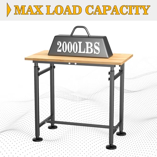 Ultrawall Workbench for Garage, 32"x18" Adjustable Height Work Table - size: 32 x 18 inch
