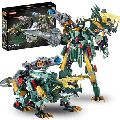 TIALLOW Dinosaur Mech Set Triceratops Transform Robotic Building Block Toy - style: Triceratops