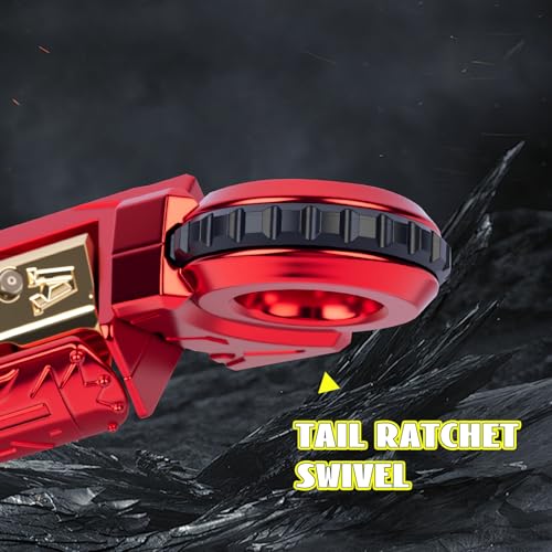 Metal Fidget Toys Gun for Adults - Alloy Fidget Gun Cool Fidget Spinner Gun Slider Dual Form Transformable Stress Relief EDC Desk Toy (Red) - color: Red