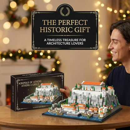 Acropolis of Athens Building Block Set 1752 PCS Greek Architecture Building Set Famous Landmark Parthenon Temple Model Kit Gift for Adults Teens
