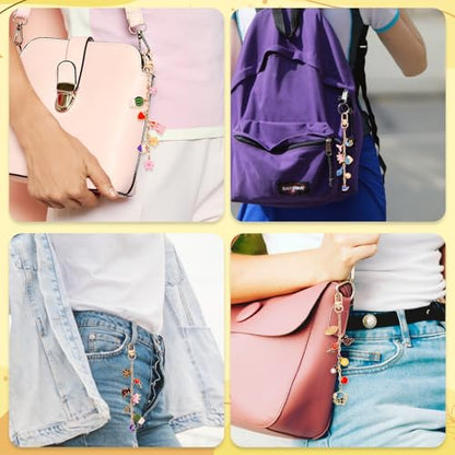 TOHONGADON 285 Pcs Keychain Making Kit, Bag Charm Kit with Gift Bag - color: 285 Pcs Keychain