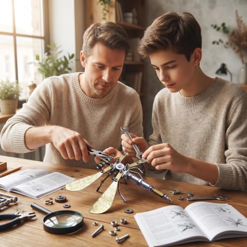 3D Metal Puzzle Kit for Adults Teens Steampunk Dragonfly 140+ Pcs Mechanical Assembly Models 3 Hours to Build Ideal for Gifts and Decorations (Ujinensis Dragonfly) - style: Ujinensis Dragonfly