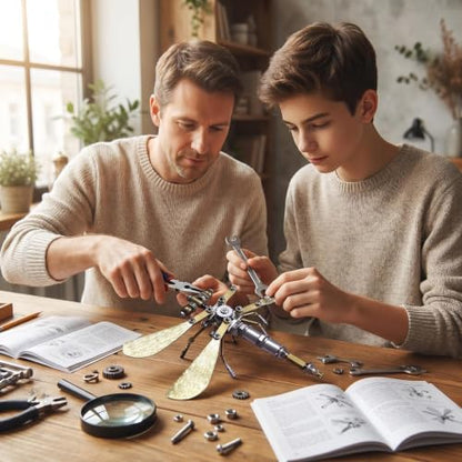 3D Metal Puzzle Kit for Adults Teens Steampunk Dragonfly 140+ Pcs Mechanical Assembly Models 3 Hours to Build Ideal for Gifts and Decorations (Ujinensis Dragonfly) - style: Ujinensis Dragonfly