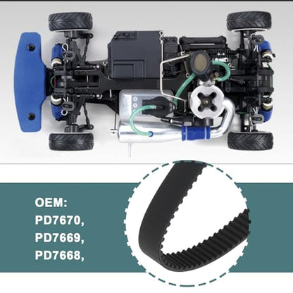 3pcs RC Car Belt PD7670 PD7669 PD7668 Compatible with Thunder Tiger TS4N