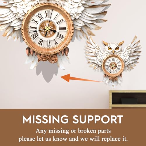 3D Puzzles for Adults Wooden Snowy Owl Clock Puzzle Adult Crafts - color: Snowy Owl Clock