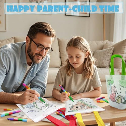 HahaMagic 12 Coloring Goodie Bags with 12 Crayons(7-in-1) - style: 12 Goodie Bags+12 crayons (7 colors)
