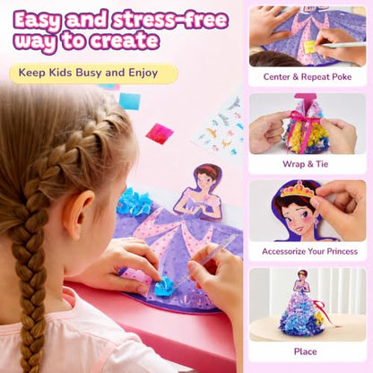 JoyCat Poke Art Kit for Girls, 3D Princess Craft with Fairy Tale Castle - color: Fairy Tale Princess Kit