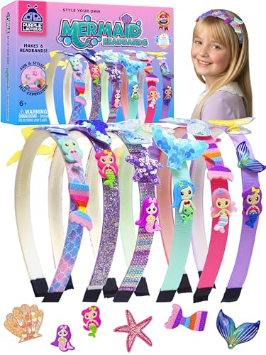 Mermaid Headband Making Kit, Great Mermaid Party Favors for Ages 5+ - style: Mermaid Headbands