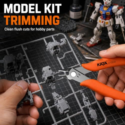 KATA Mini Flush Cutters, 5-Inch Micro Wire Cutters for Jewelry & Model Kits - color: 1 Pack 5" Flush Cutter Orange