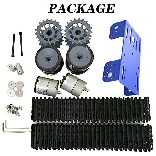 Premium Intelligent 2WD Tank Robot Chassis Platform with 2PCS DC Motors & Plastic Track, RC STEAM Science Kit Compatible with PS2, WiFi, Bluetooth for School Scientific Education, Robotic Competition - color: Blue