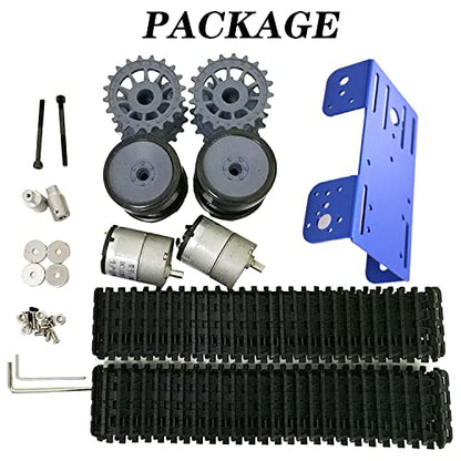 Premium Intelligent 2WD Tank Robot Chassis Platform with 2PCS DC Motors & Plastic Track, RC STEAM Science Kit Compatible with PS2, WiFi, Bluetooth for School Scientific Education, Robotic Competition - color: Blue