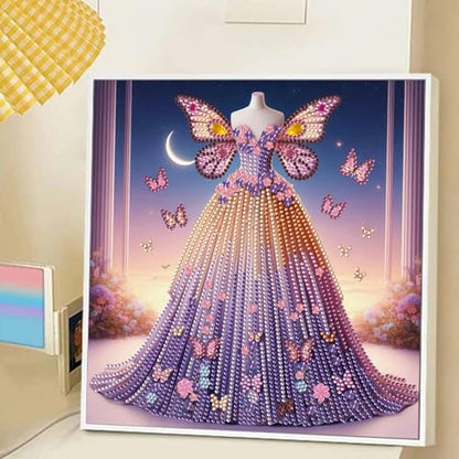 JATOK Diamond Art Kits for Adults, Princess Dress, Special-Shaped Gems - color: Emerald