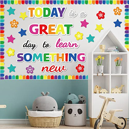 Learn Bulletin Board Decoration Set Welcome Classroom Bulletin Board Cutouts for Party School Classroom Door Welcome Bulletin Board Craft Home Wall (Today is a Great Day to Learn Something New) - style: Today is a Great Day to Learn Something New