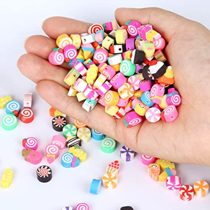 200PCS 10mm Colorful Candy Polymer Clay Beads Bulk for Jewelry Making Craft - color: Clay Candy