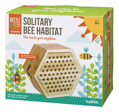 Toysmith Beetle & Bee Solitary Habitat Kit, Wooden Outdoor Science Toy - style: Solitary Bee Habitat