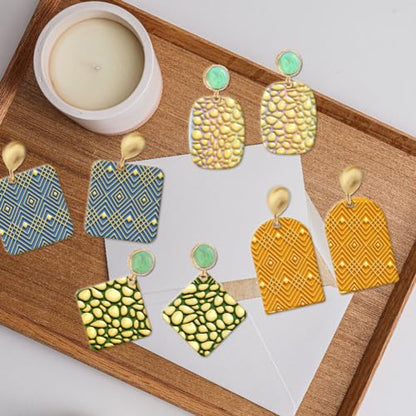 CHGCRAFT Cobblestone Clay Texture Mat Stone Wall and Plaid Pattern Clay Modeling Pattern Pad Texture Sheets for Polymer Clay Making Earrings Jewelry, 4x2.6inch - style: Cobblestone