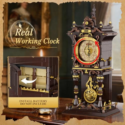 JAKI Vintage Swing Clock Building Blocks Set for Adults