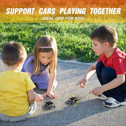 Solar Car Solar Energy Toys for Ages 2-4 5-7 8-10 Cool Solar Powered Tiny Mini Cars Educational Science Kits for Kids (Black)