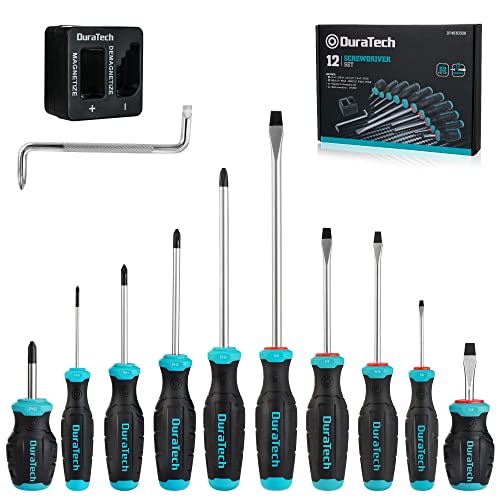DURATECH 12-Piece Magnetic Screwdriver Set, S2 Alloy Steel Screwdriver Set