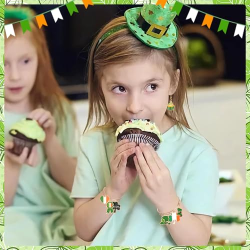 SANNIX 110Pcs 55 Pairs St. Patrick's Day Charms St. Patrick's Shamrock Charms Gold Enamel Pendant for Jewelry Making Bracelets Necklaces Earrings Craft - style: St. Patrick's Day