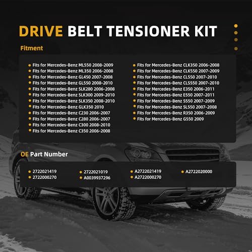 Belt Tensioner and Idler Pulley Serpentine Belt kit - size: for C300/E350/ML350 2006-2011