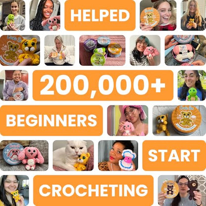 Cookie Box Crochet Kit for Beginners, Bear Bruno - color: Brown
