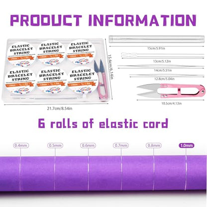 1 mm Stretchy Bracelet String Elastic String for Bracelet Making String - size: 1 Size