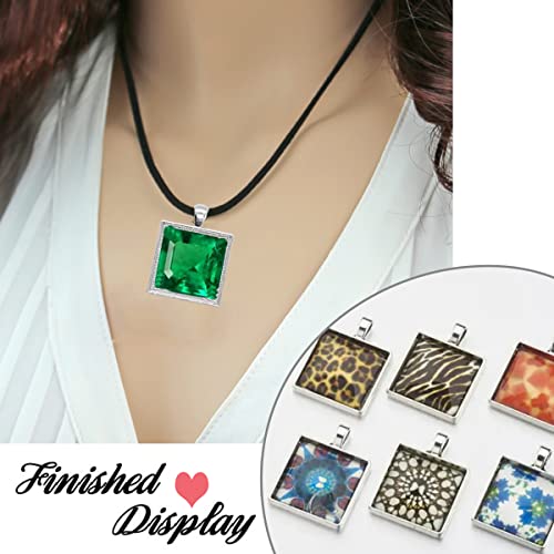Pendant Trays Kit with Cabochon Glass - color: 7-Square 01