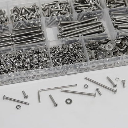 1040PCS M3 Assorted Nuts and Bolts Kit, M3x6/8/10/12/20/25/30/40mm Screw Kits, Metric Hex Button Head Cap Screws, Nuts and Flat Washers, for 3D Printer Mods, Bed Frame, Furniture, Automotive - size: M3x6/8610/12/20/25/30/40-1040Pcs
