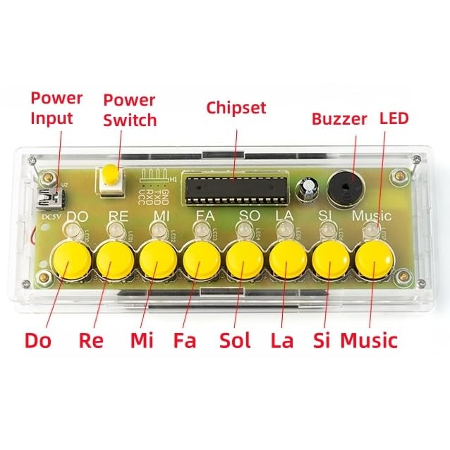 DIY Electronic Keyboard Soldering Practice kit, Complete Soldering Project kit with Components, PCB & Enclosure, Perfect for Electronics Enthusiasts & Beginners