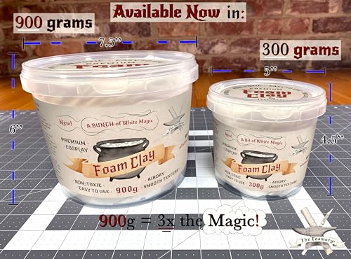 The Foamory White Cosplay Foam Clay (900g) High Density Air Dry Craft Clay - color: White, size: 900g