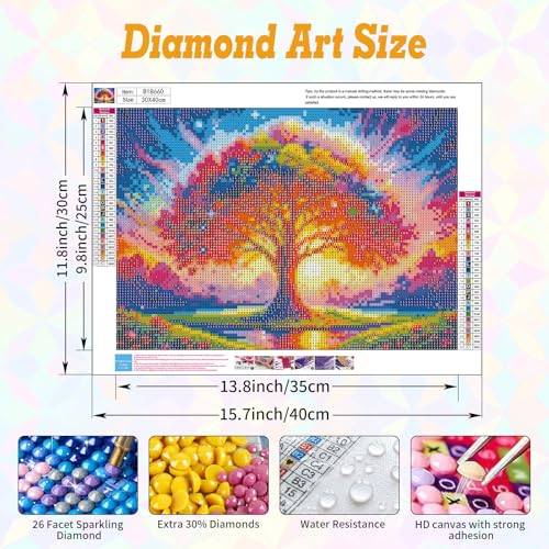 Tree of Life Diamond Art Kits for Adults Beginners 12x16 in, DIY Craft Gift - color: DP-US07