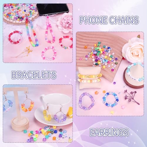 Quefe 84 Colors 4900pcs Kandi Bead Pony Beads Kandi Bracelet Kit - color: B-84 colors
